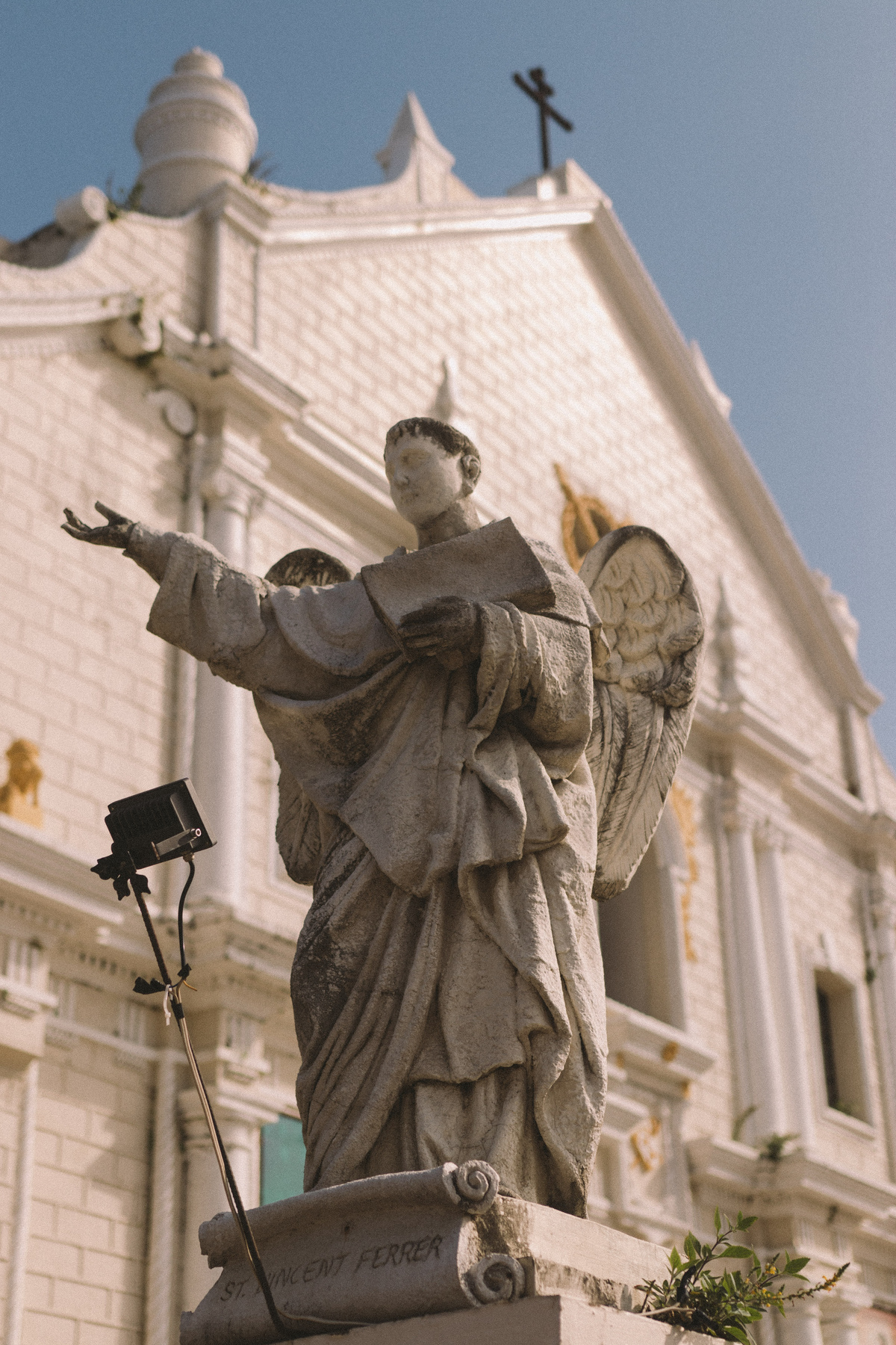 Statue of St. Vincent Ferrer in Front of a Church